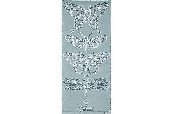 Decorstix 10x23cm sølv sommerfugle